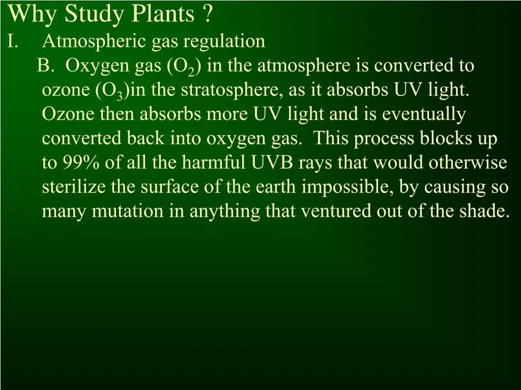 why study plants i atmospheric gas regulation 1