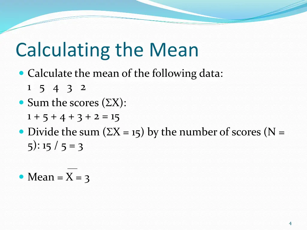 calculating the mean