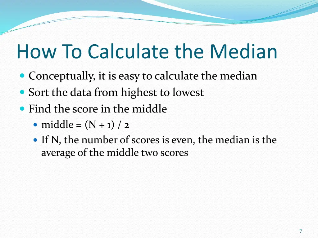 how to calculate the median