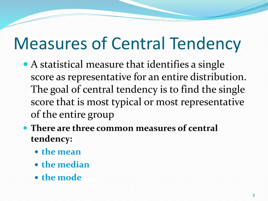 measures of central tendency