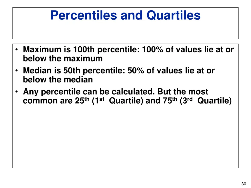 percentiles and quartiles