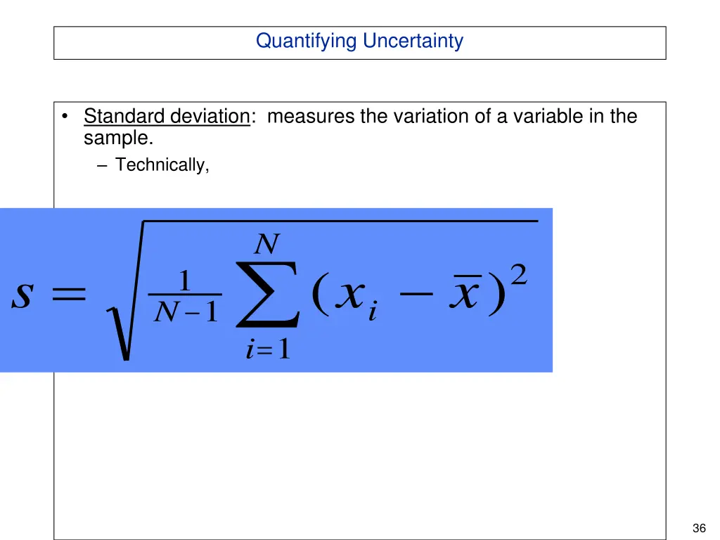 quantifying uncertainty