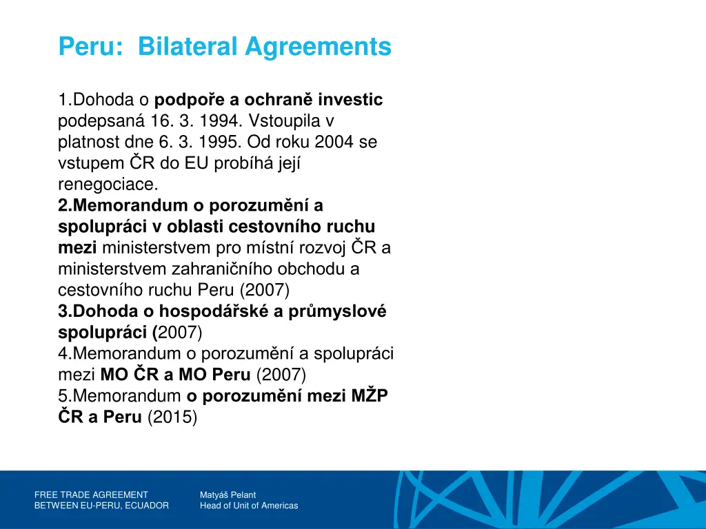 peru bilateral agreements