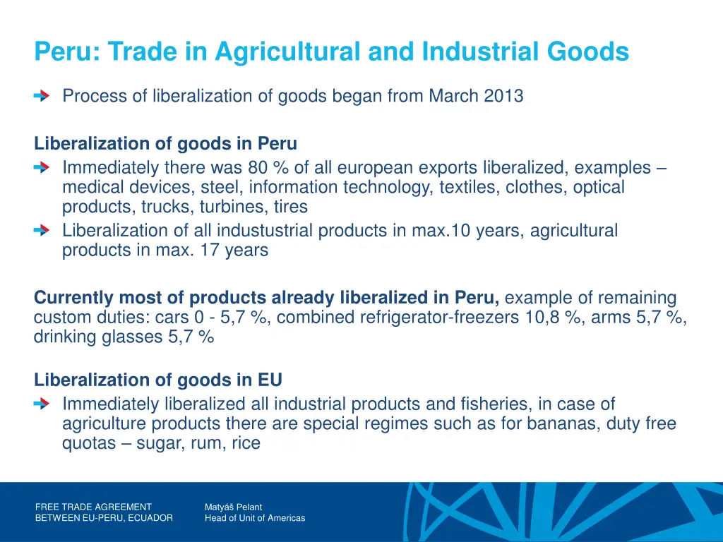 peru trade in agricultural and industrial goods