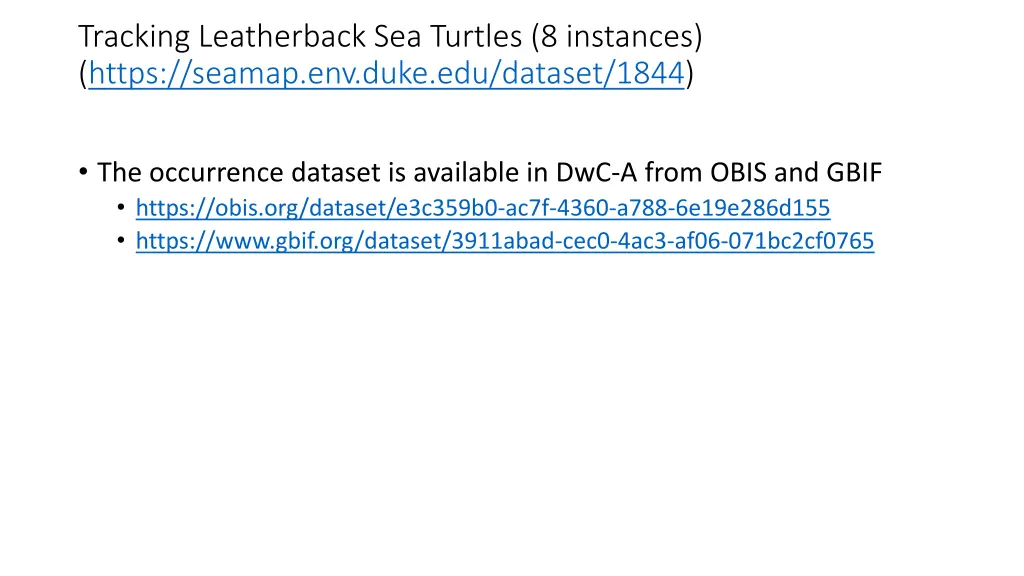 tracking leatherback sea turtles 8 instances 2