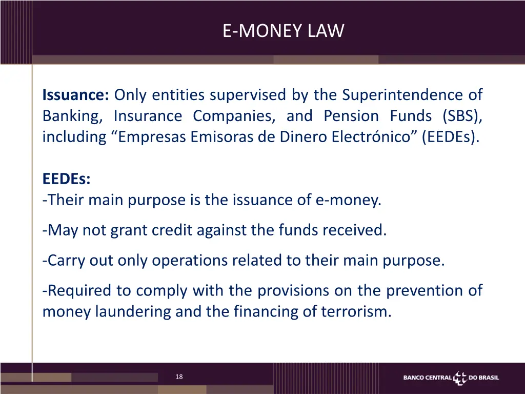 e money law 1