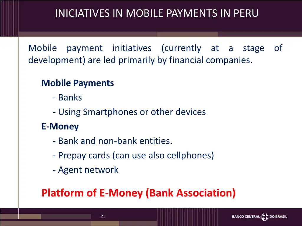 iniciatives in mobile payments in peru