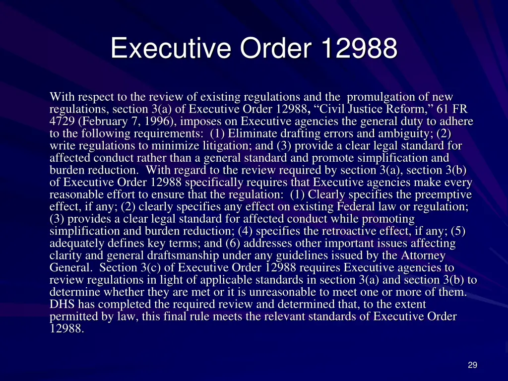 executive order 12988