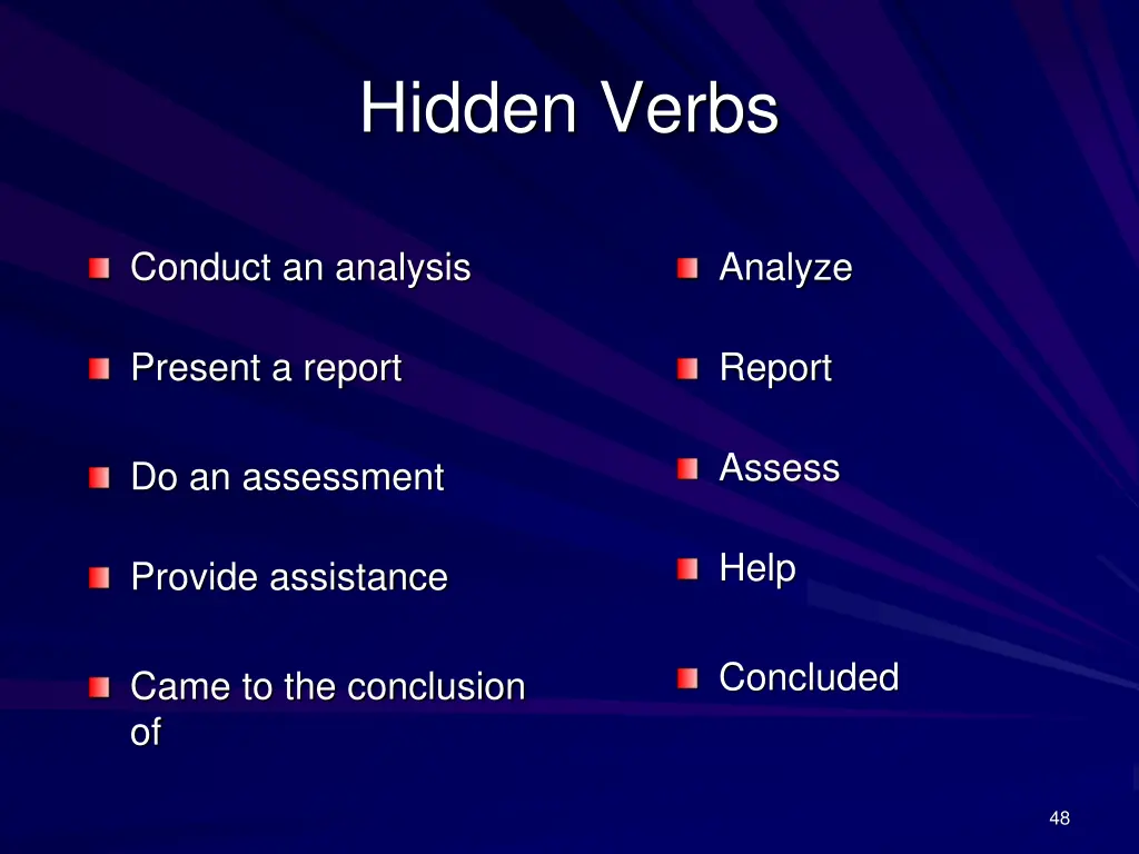 hidden verbs