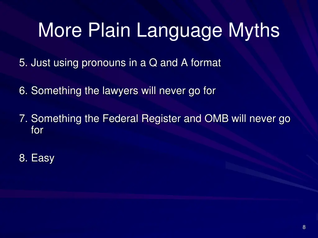 more plain language myths