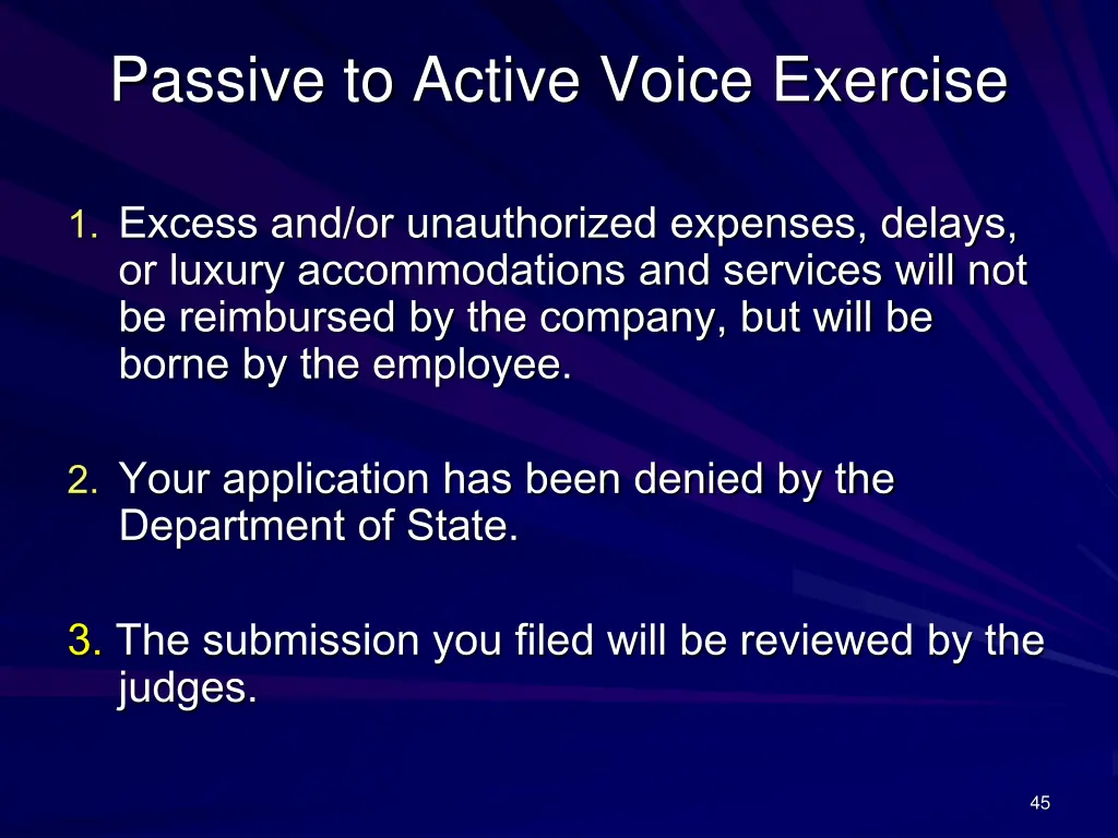 passive to active voice exercise