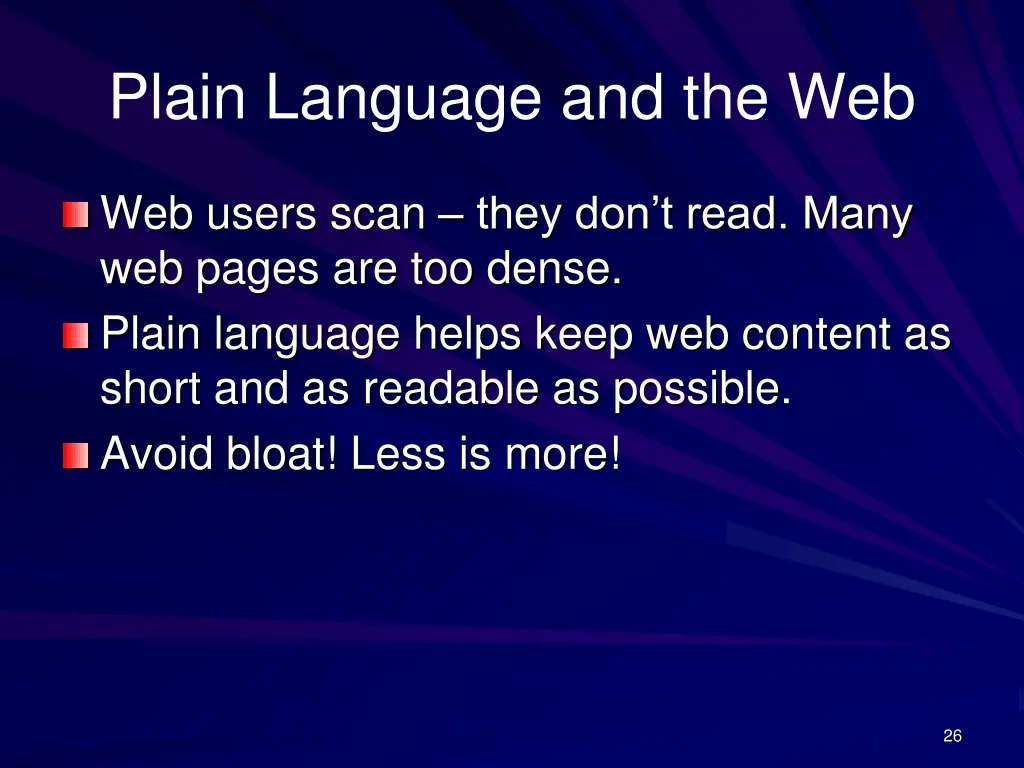 plain language and the web