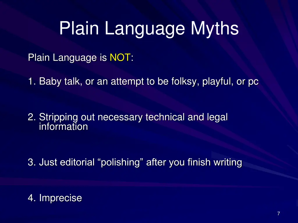 plain language myths