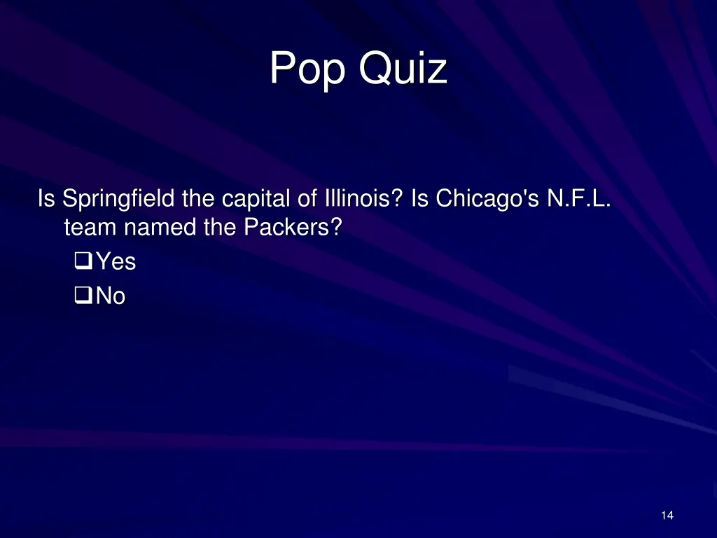 pop quiz