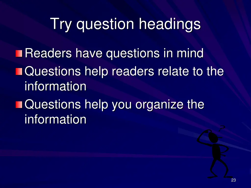 try question headings