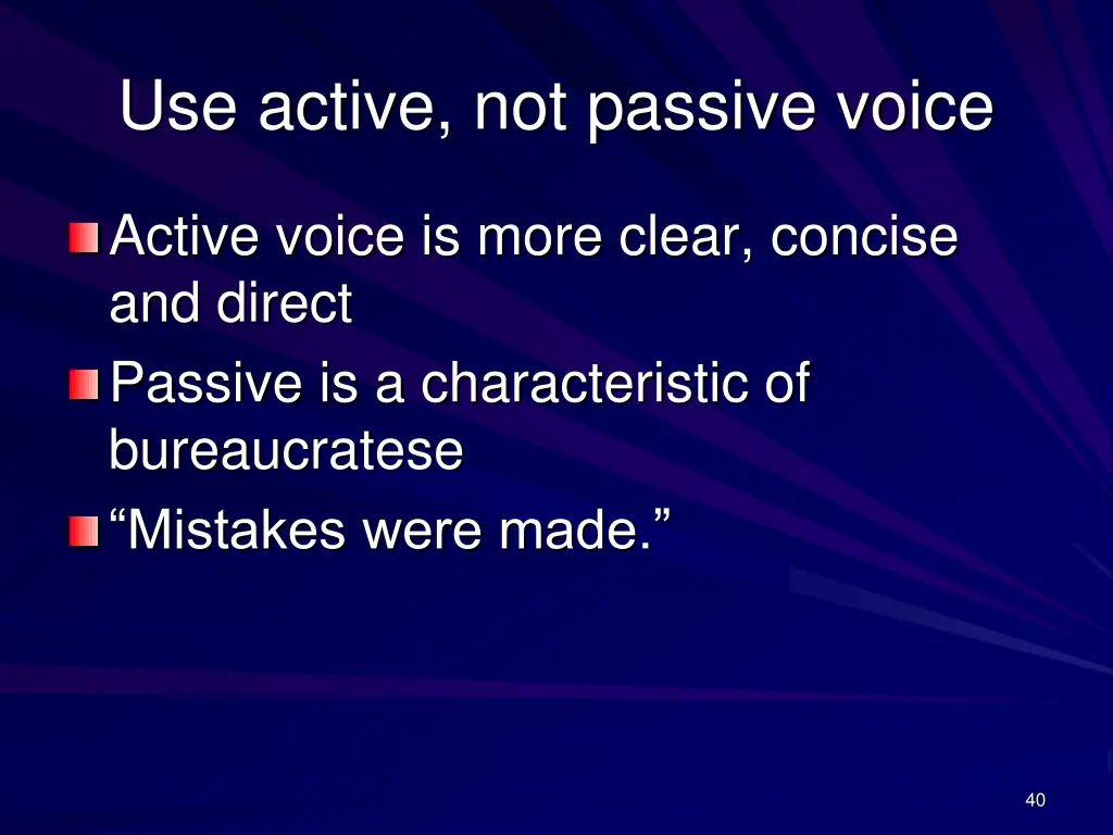 use active not passive voice