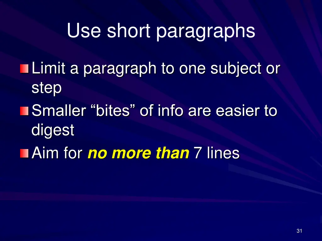 use short paragraphs