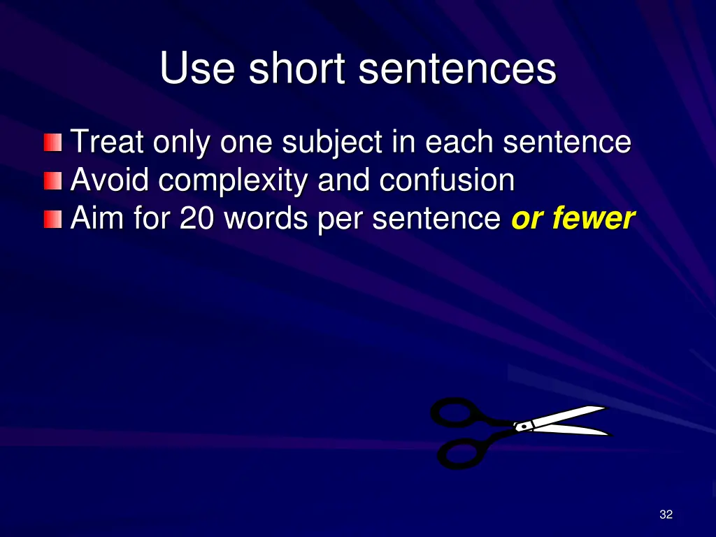 use short sentences