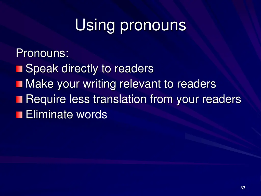 using pronouns