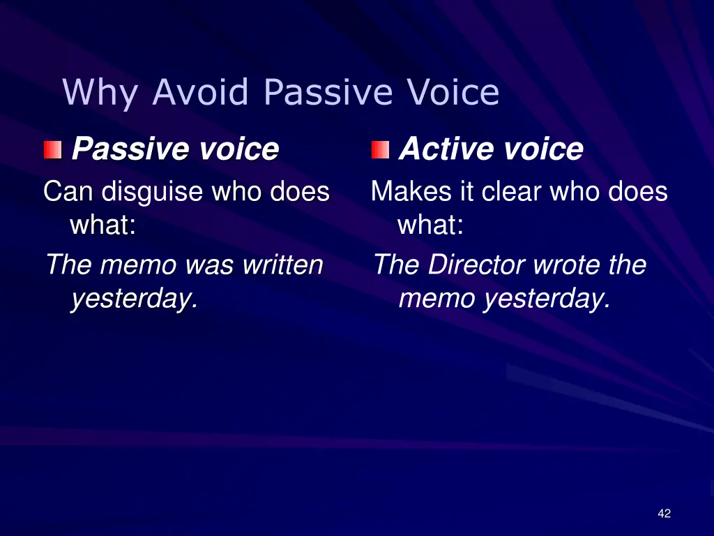 why avoid passive voice