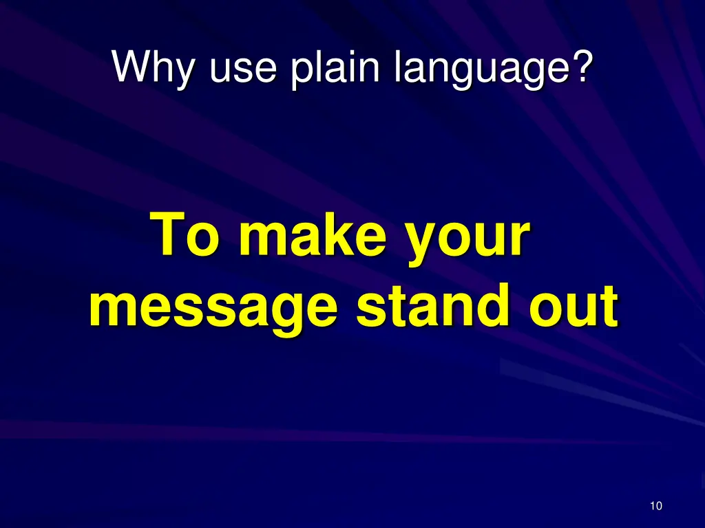 why use plain language 1