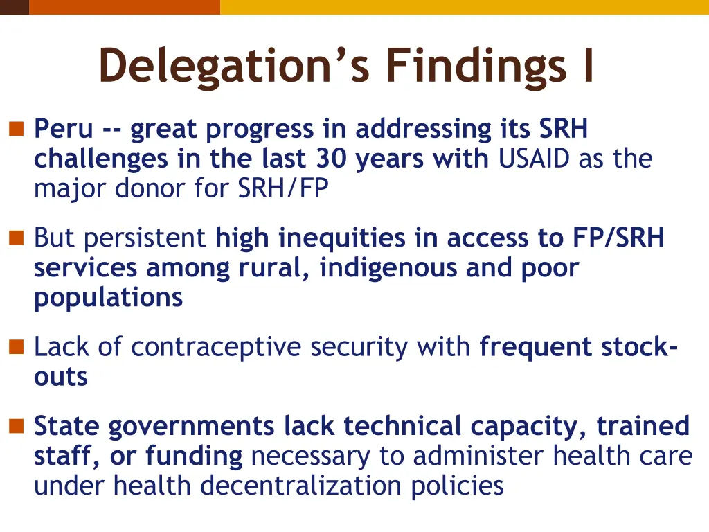 delegation s findings i