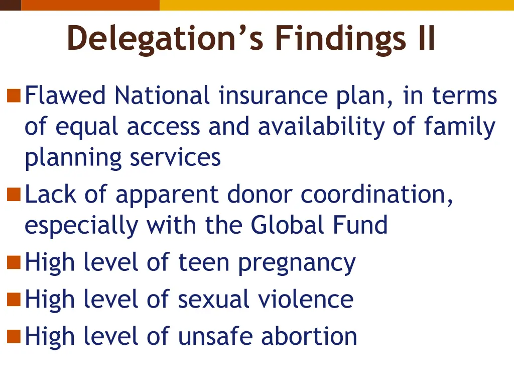 delegation s findings ii