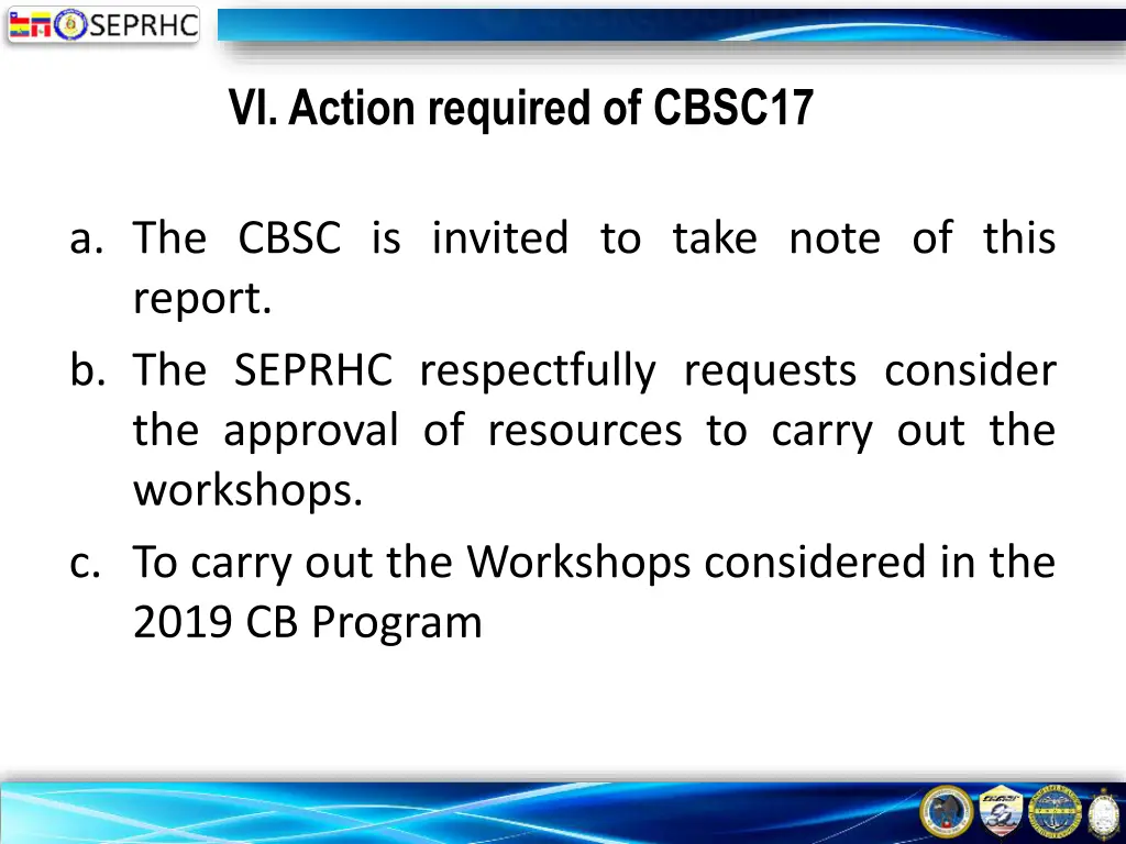 vi action required of cbsc17