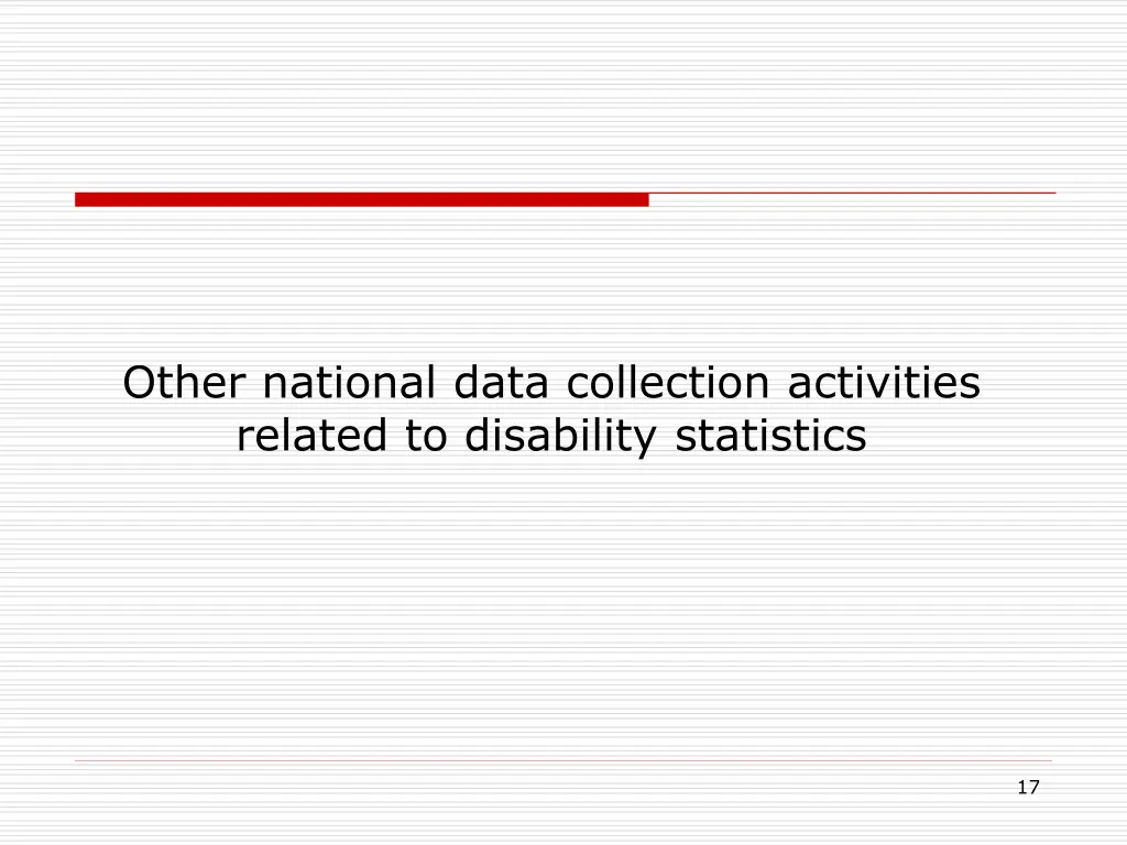 other national data collection activities related