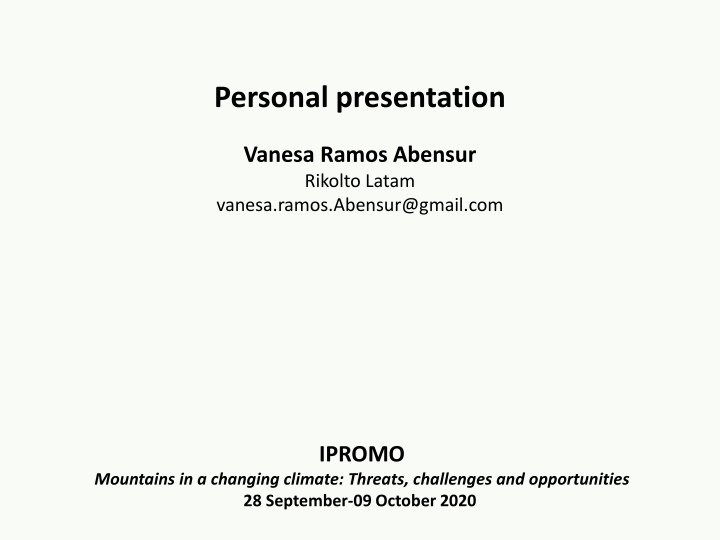 personal presentation