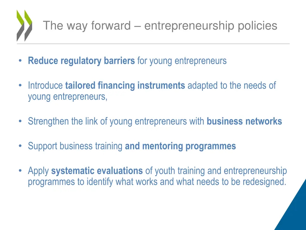 the way forward entrepreneurship policies