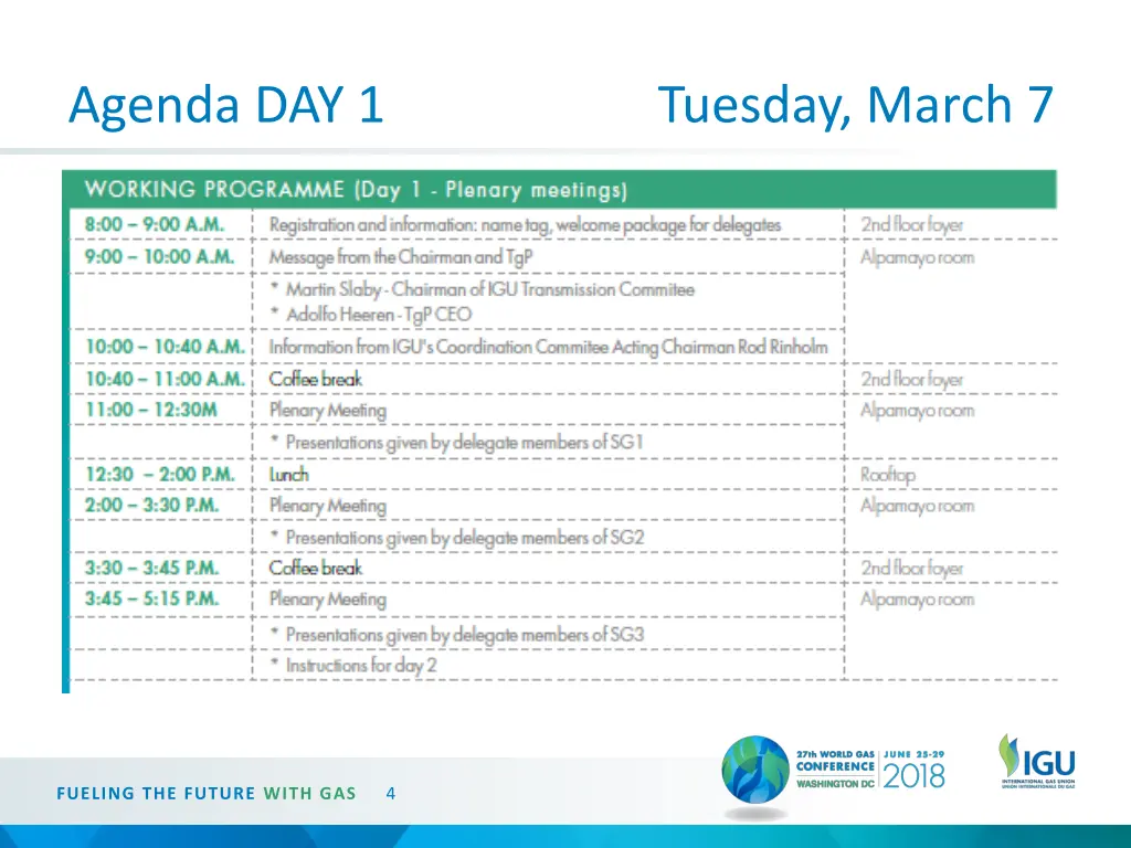 agenda day 1