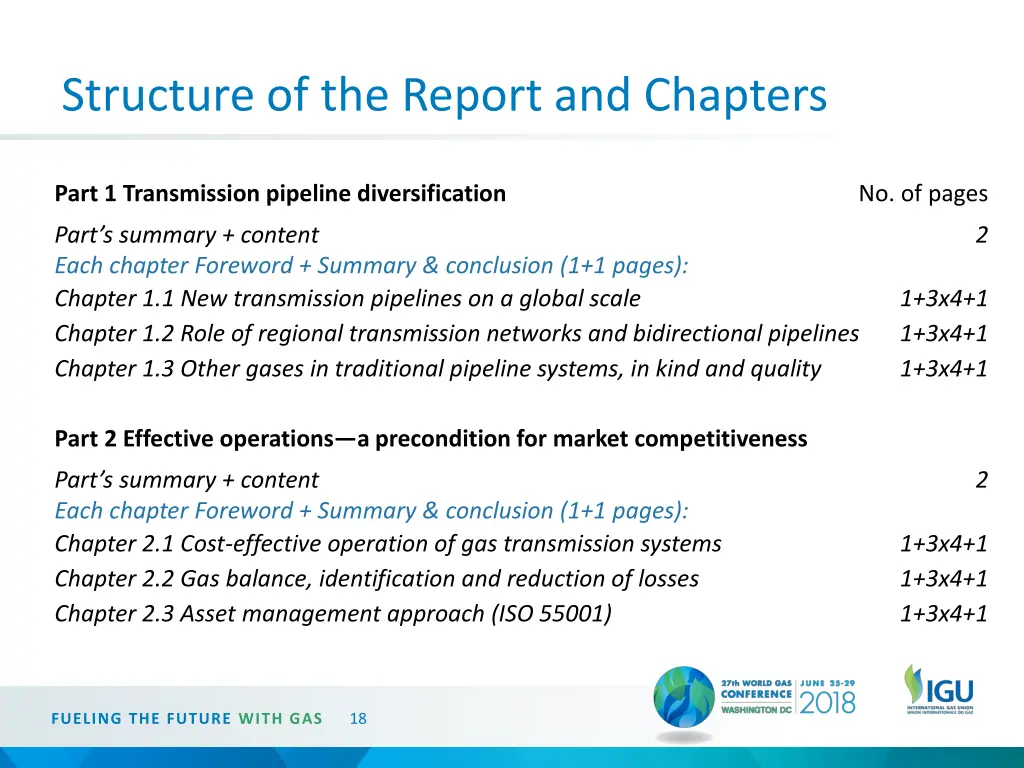 structure of the report and chapters