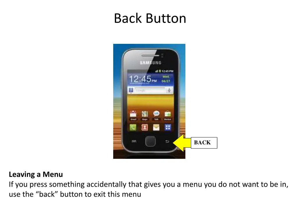 back button