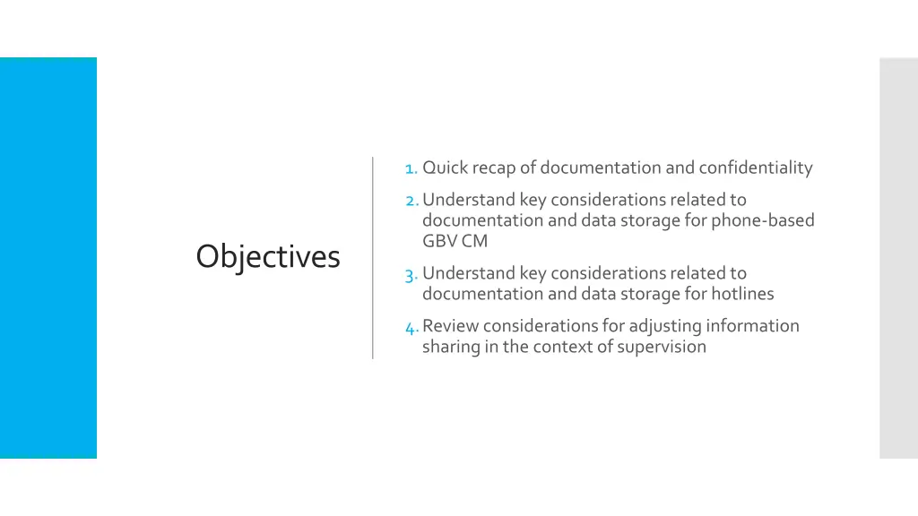 1 quick recap of documentation and confidentiality