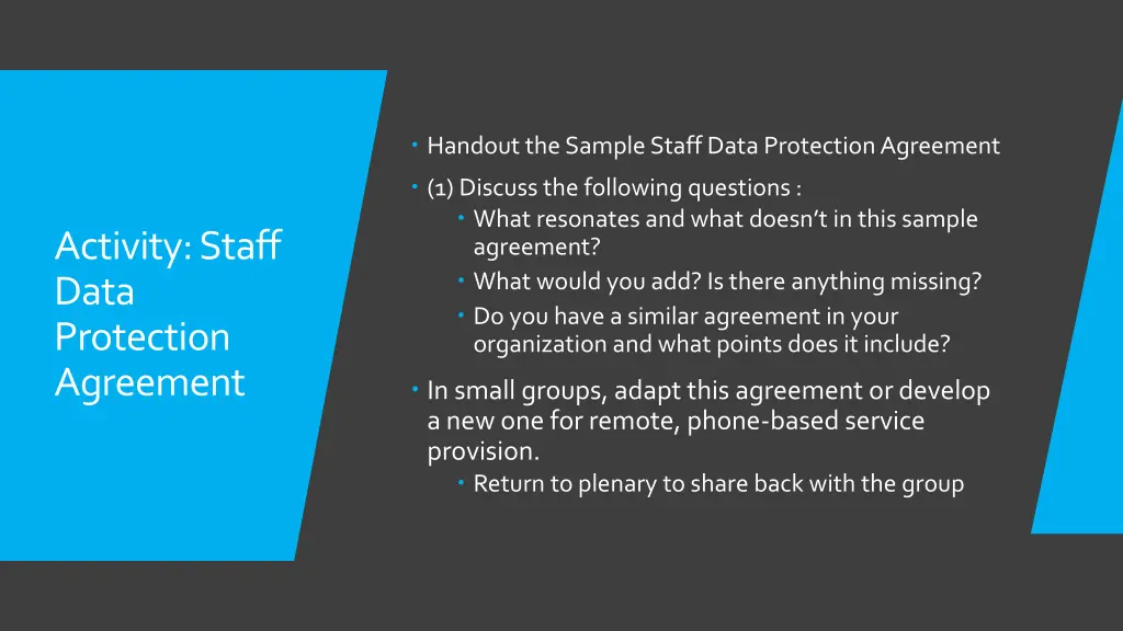 handout the sample staff data protection agreement