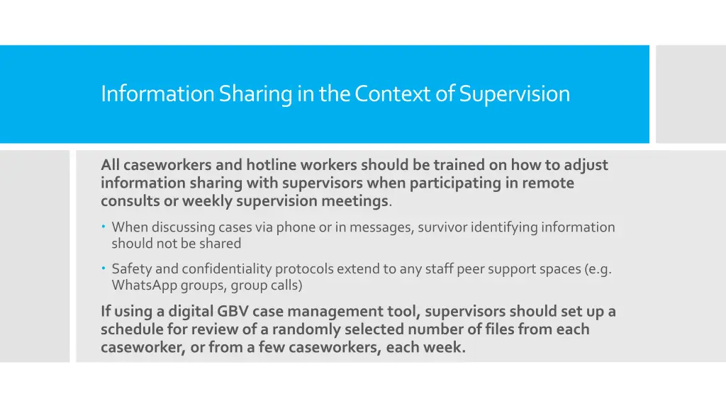 information sharing in the context of supervision