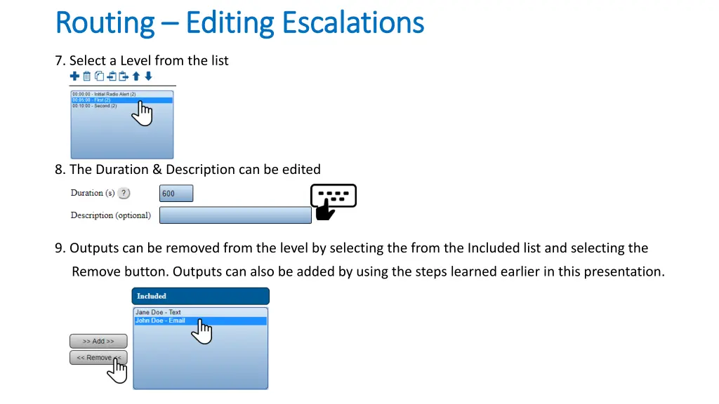 routing routing editing escalations editing 1