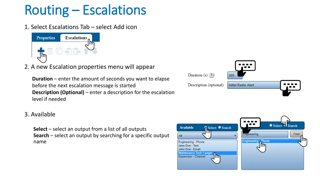 routing routing escalations escalations