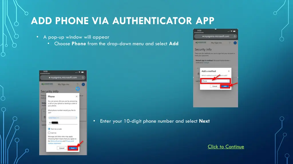 add phone via authenticator app 1