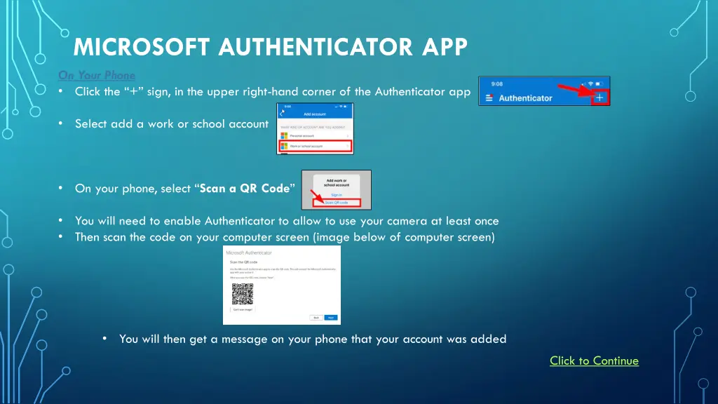 microsoft authenticator app on your phone click