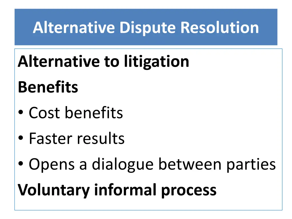 alternative dispute resolution