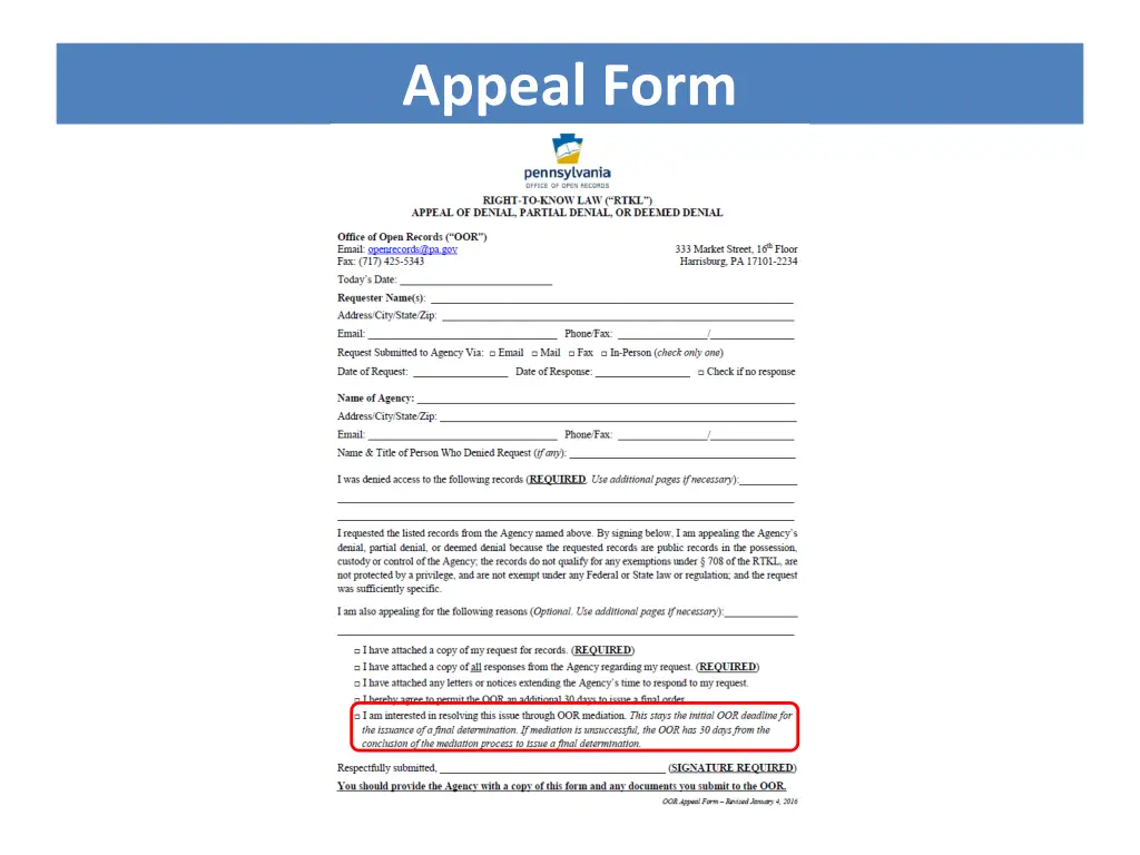 appeal form