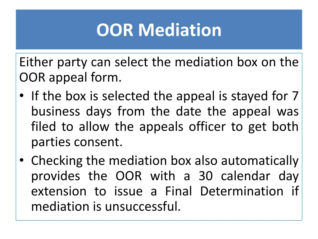 oor mediation