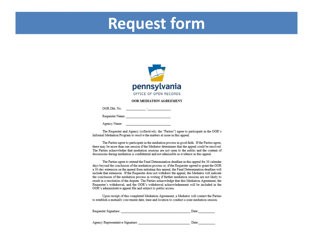 request form