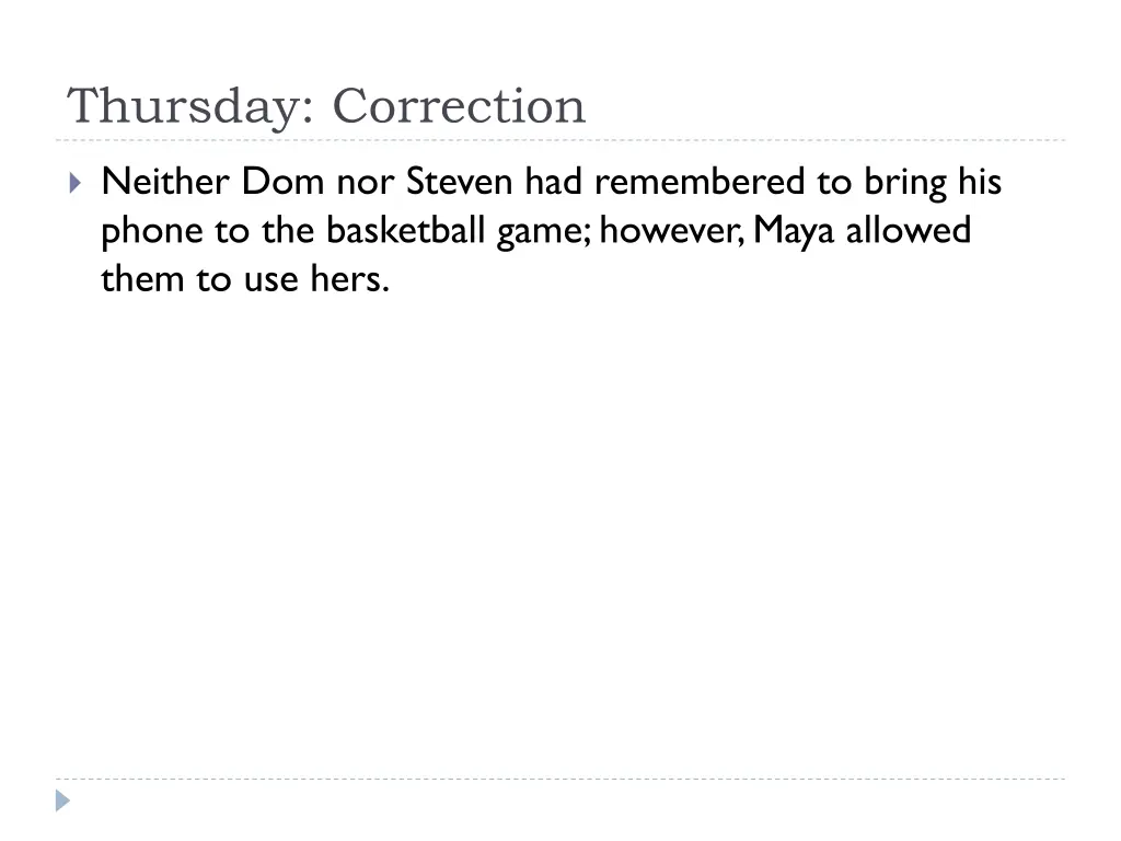 thursday correction 1