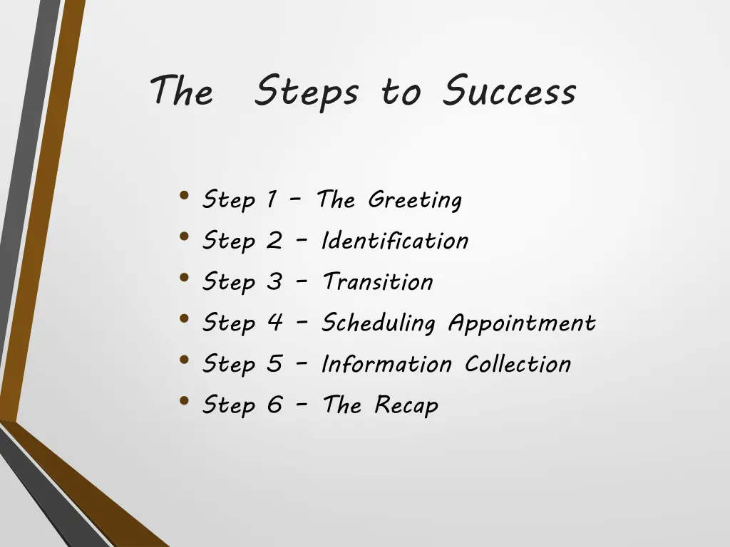 the steps to success