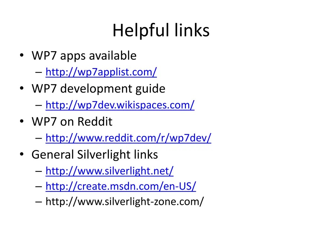 helpful links