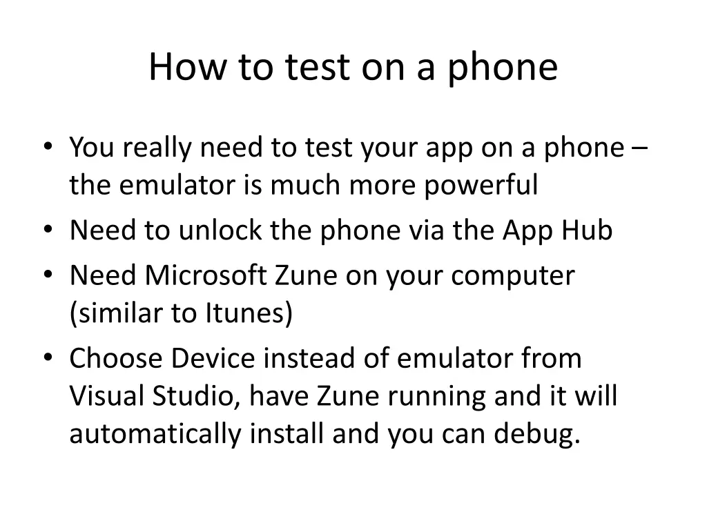 how to test on a phone