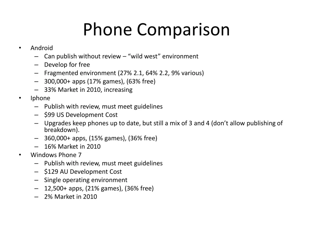 phone comparison